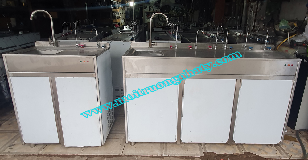 máy lọc nước uống nóng lạnh 2 vòi và 6 vòi có chậu rửa Lavabo